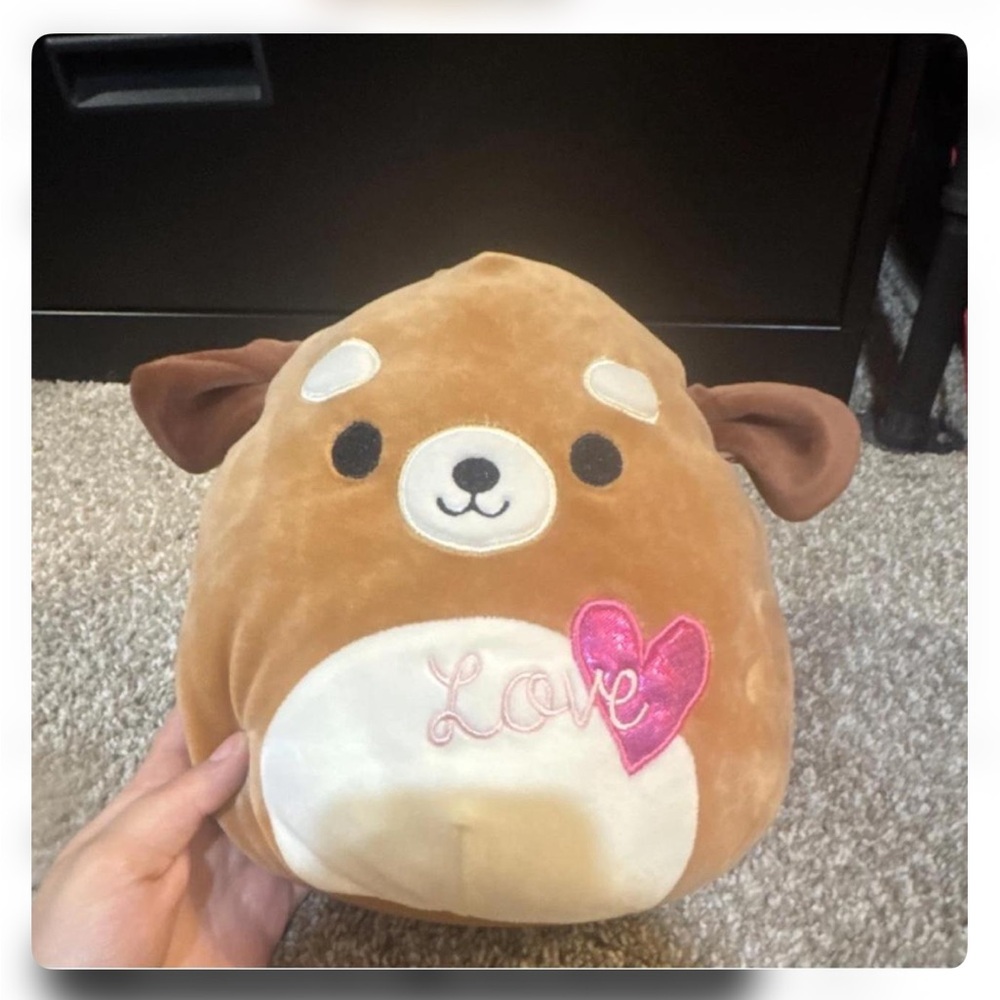Cute Brown Plush Toy with Heart